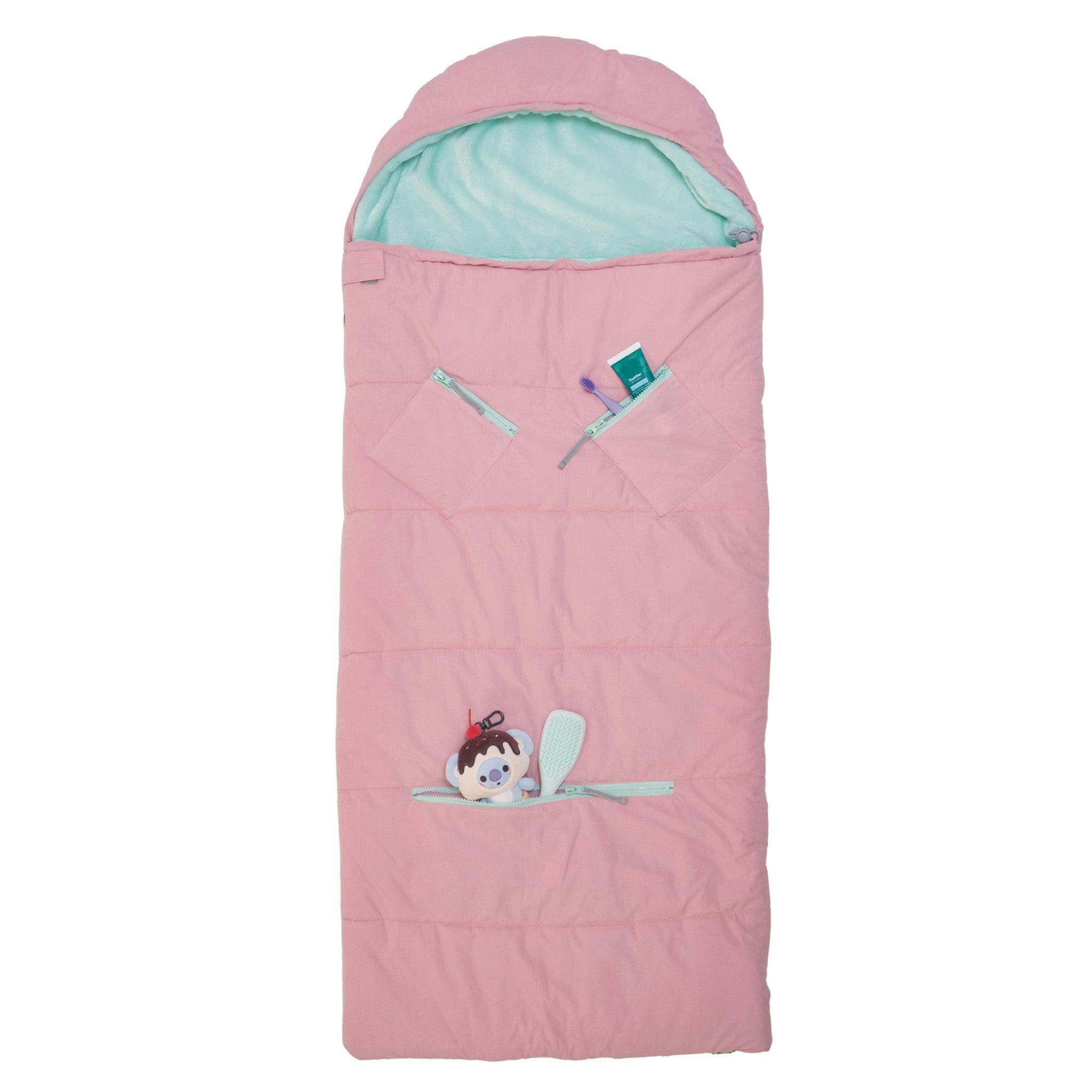 Sleep-N-Pack™ – Little Kid Size | Bows & Ruffles Cotton Candy Pink Corduroy