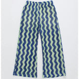 WAVY KNIT PANTS BLUE