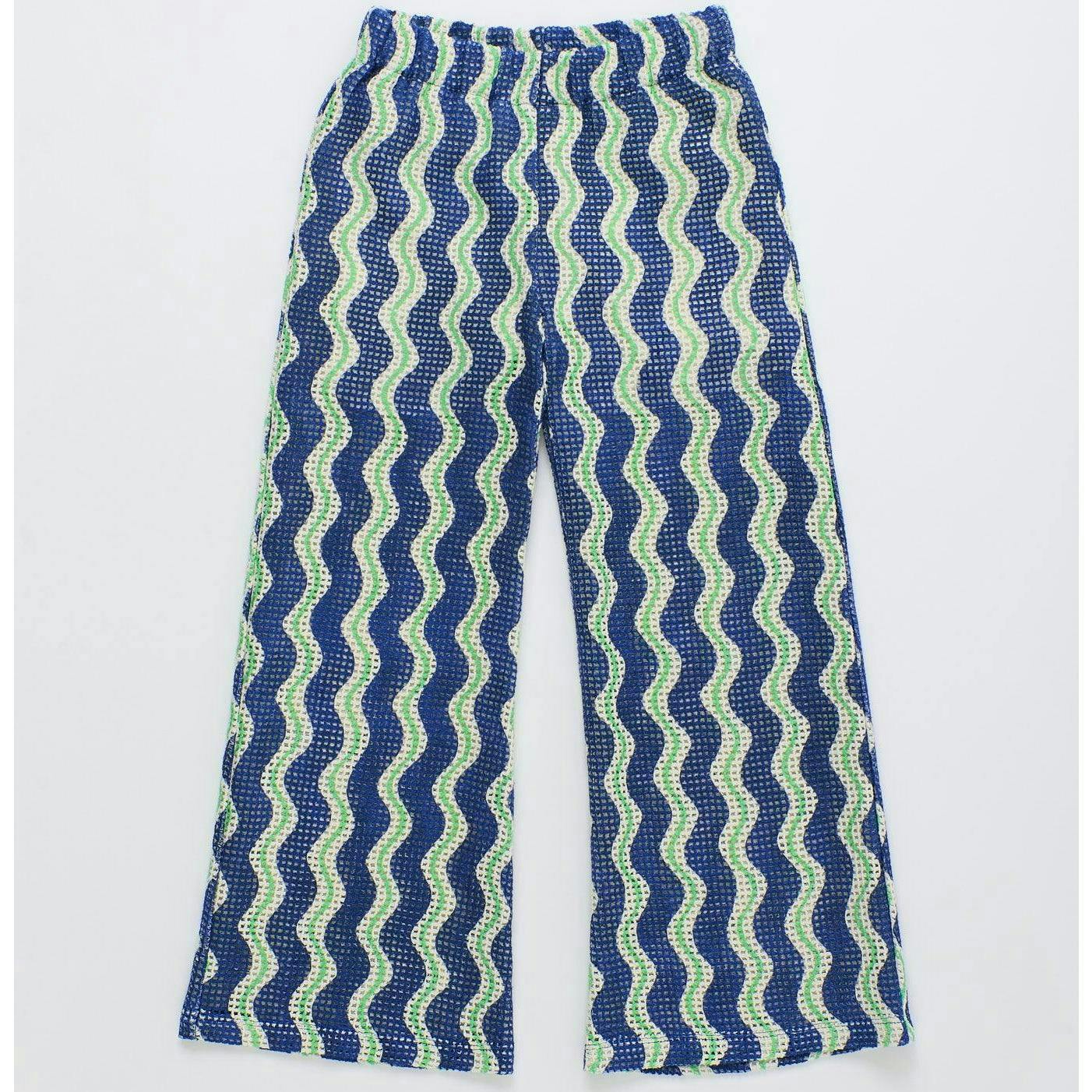 WAVY KNIT PANTS BLUE