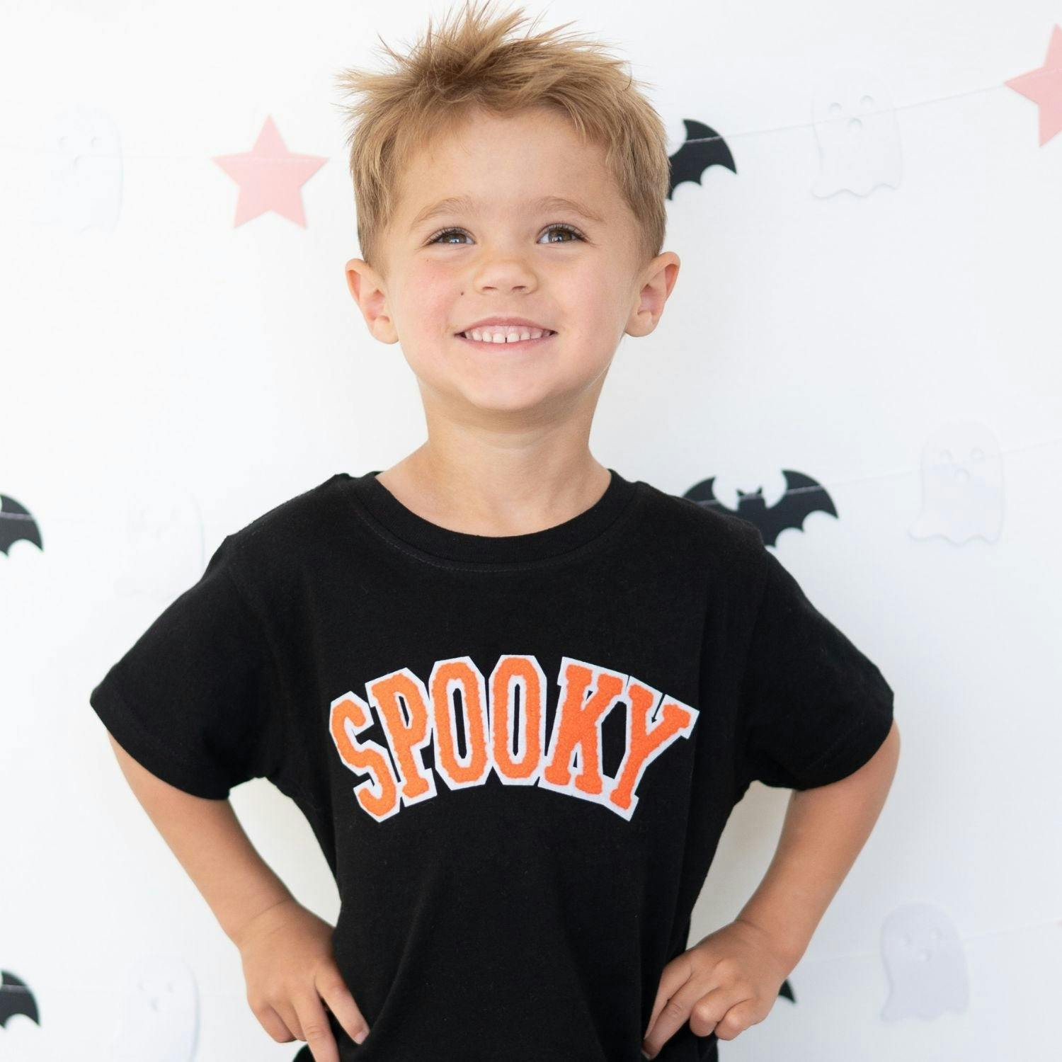 Spooky Orange Patch Halloween Short Sleeve T-Shirt