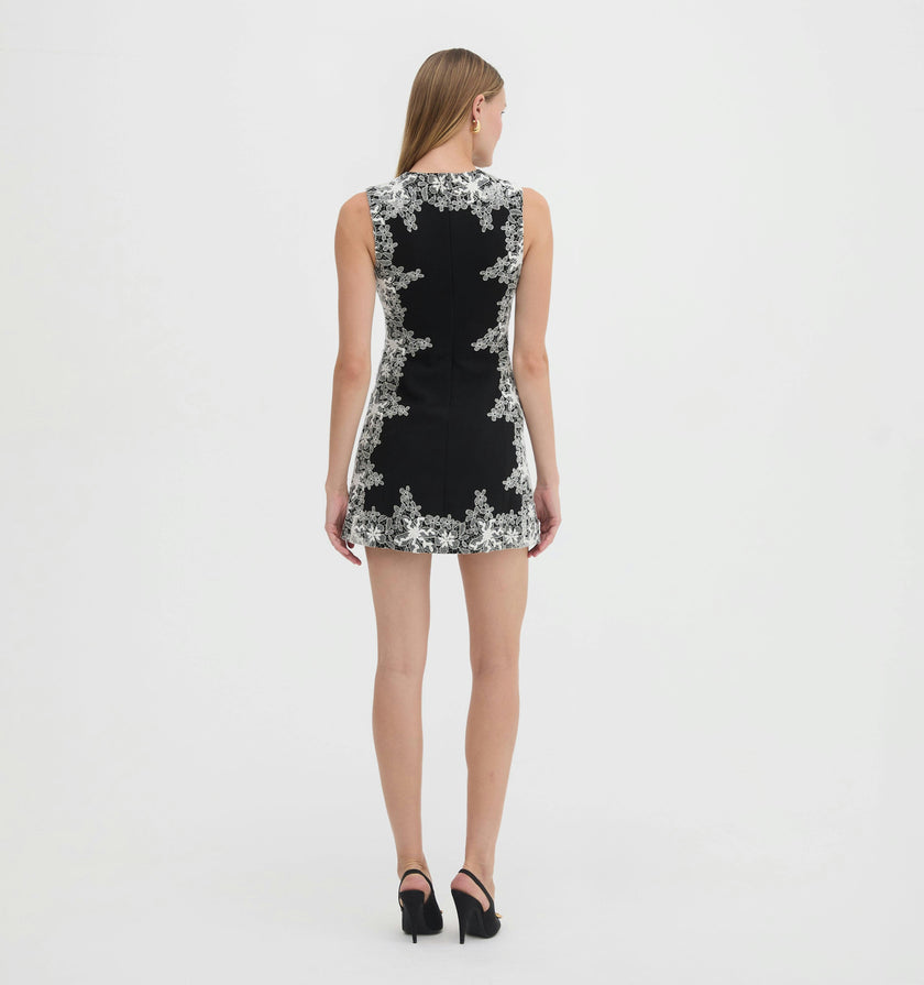 The Rue Dress - Black with Ivory Lace