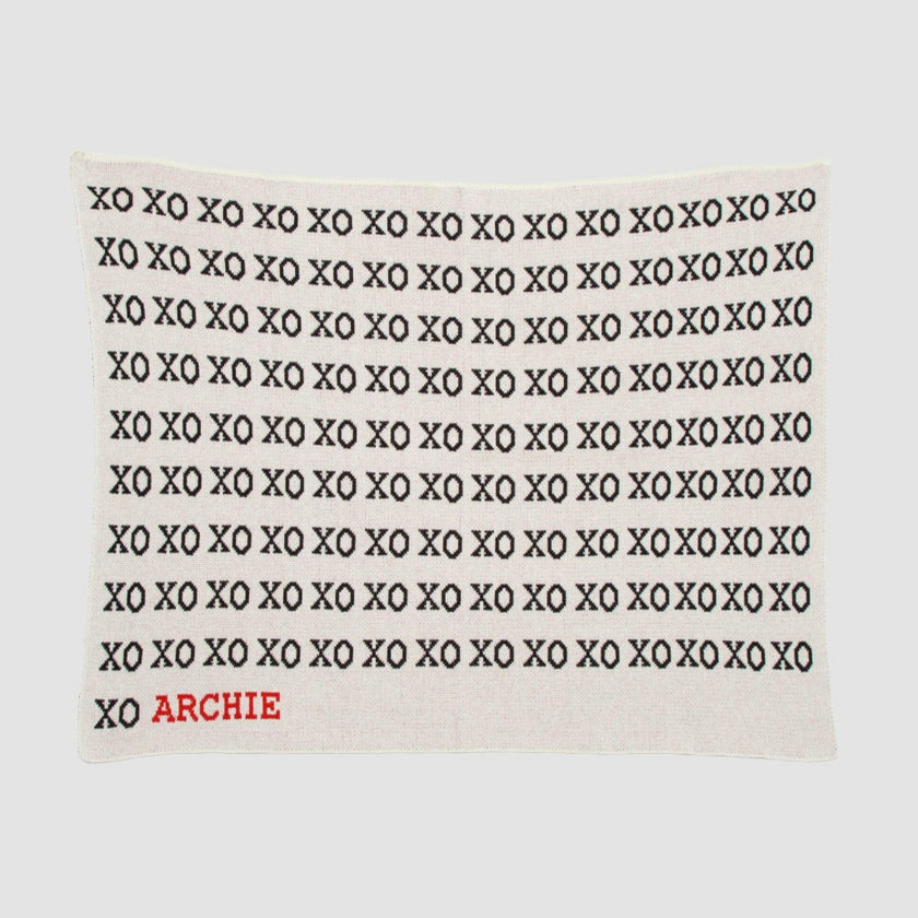 Custom Personalized Baby Sustainable Knit Throw Blanket - Typewriter