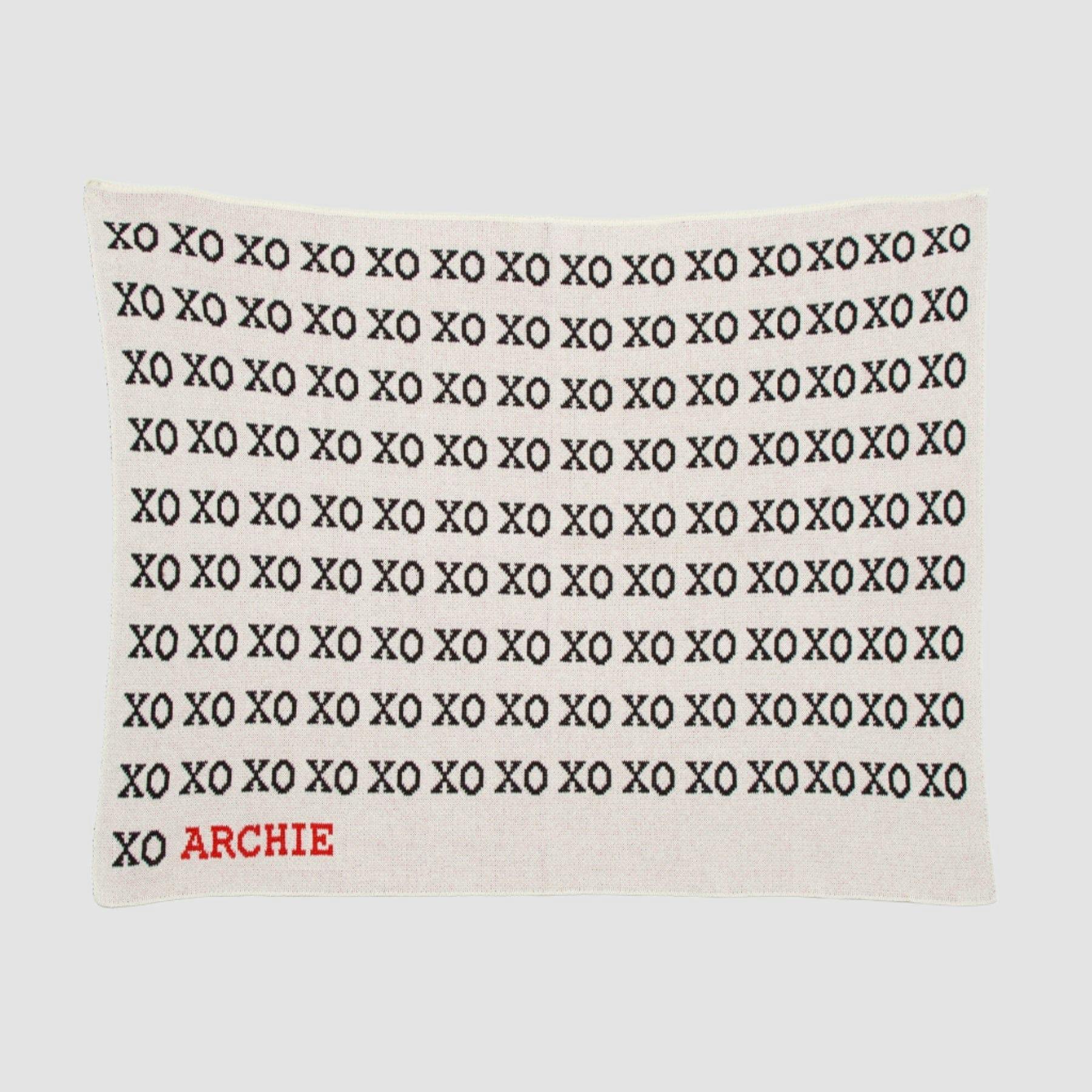 Custom Personalized Baby Sustainable Knit Throw Blanket - Typewriter