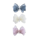 Multicolor Beaded Bow Clip Set