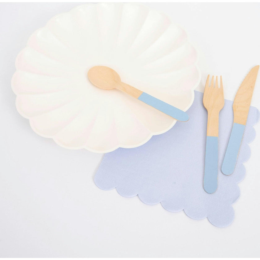 Soft Blue Wooden Cutlery Set