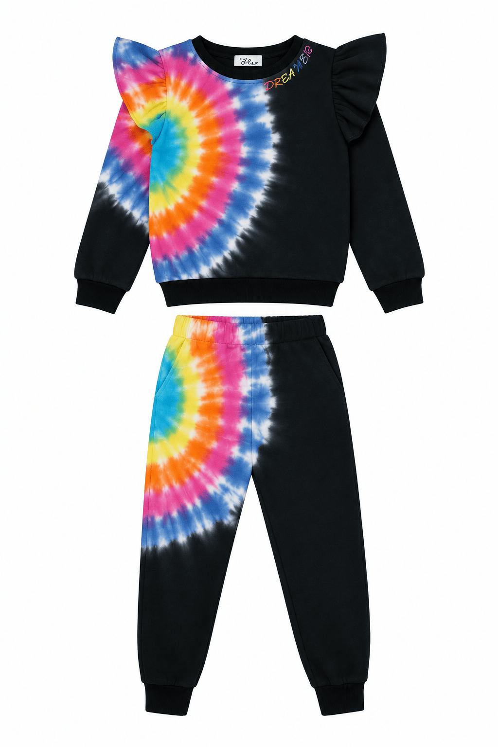 Rainbow Tie Dye Ruffle Set