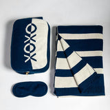 Xoxo Reversible Stripes Blanket Travel Set