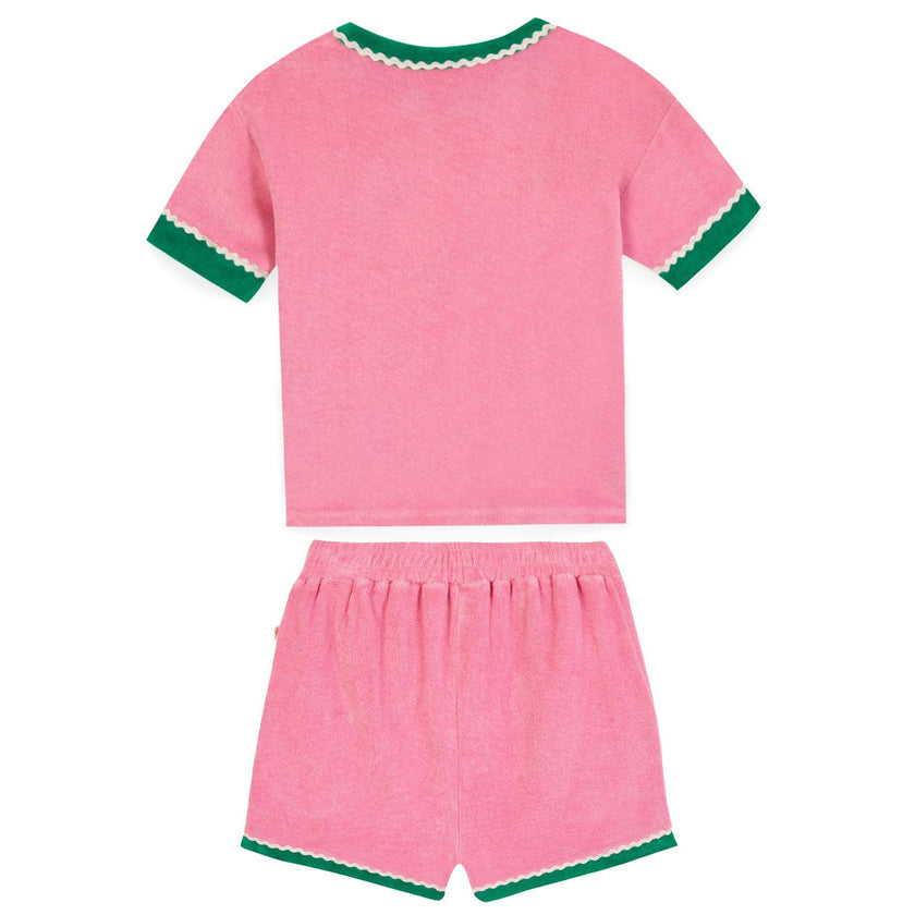BONTON Livia Terry Shorts Set - Rose Fiesta