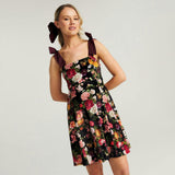 Posh Botanica Women's Velour Bow Strap Dress