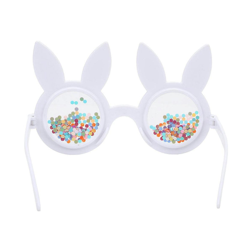 Packed Party Hop-To-It Confetti Bunny Novelty Glasses - Glitter Bunny Ears with Confetti-Filled Lenses and Gold Too Hip to Hop Text, 6x4 Inch