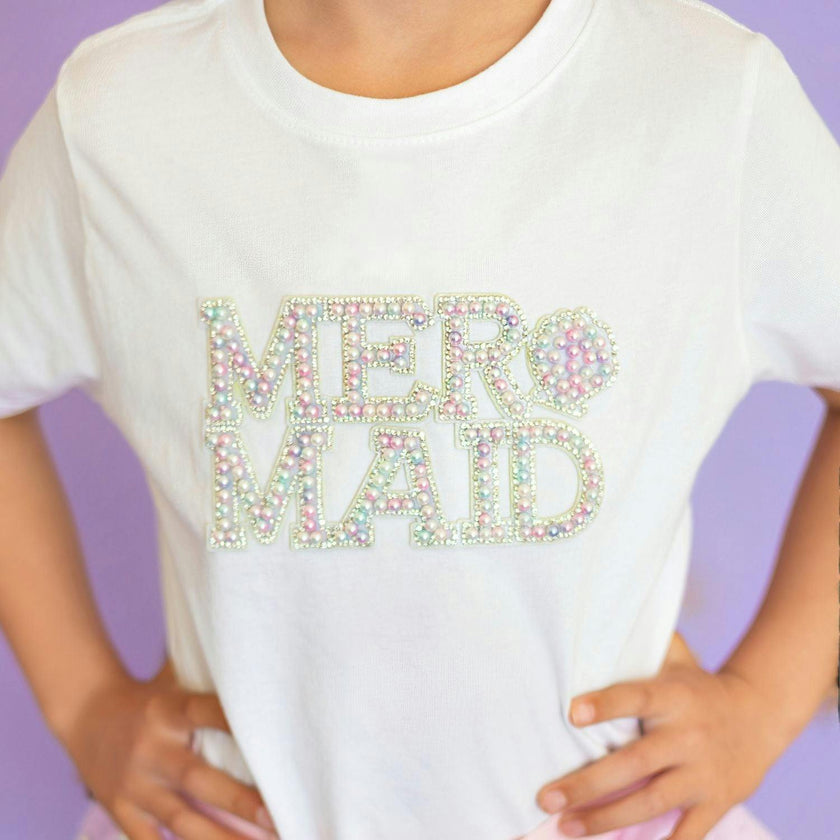Mermaid Pearl Patch Short Sleeve T-Shirt