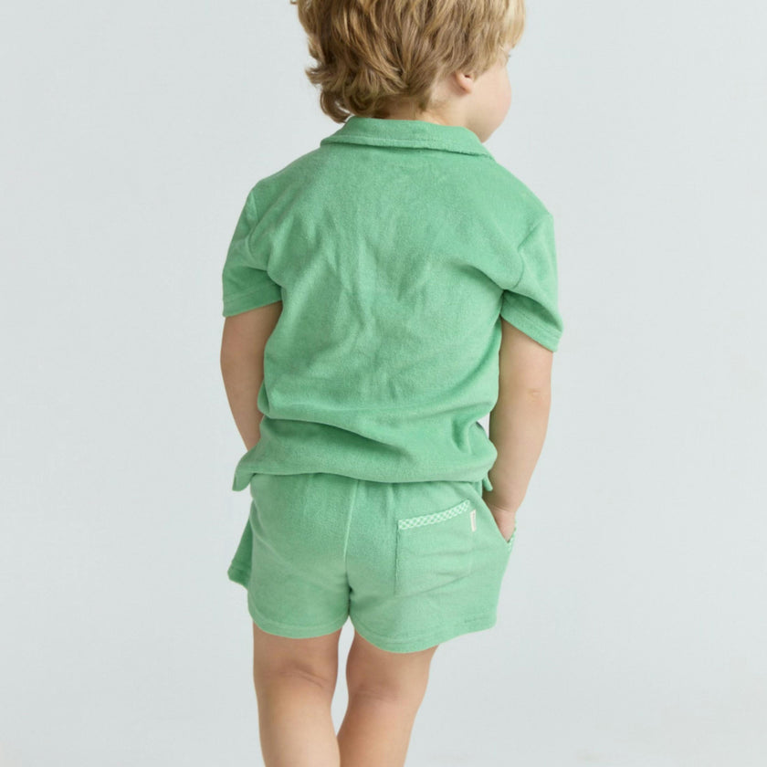 boys gustavia green french terry short