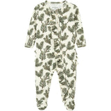 Pine Brushed Ruffle Footed Romper