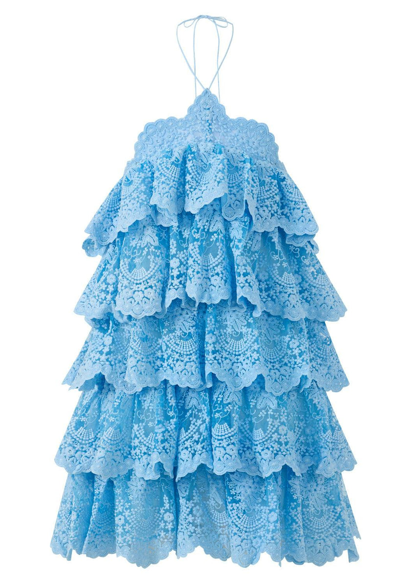 Paloma Lace Frill Mini Dress