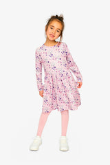 Long Sleeve Dress Rose Print Daisies
