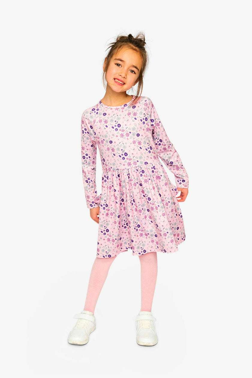 Long Sleeve Dress Rose Print Daisies