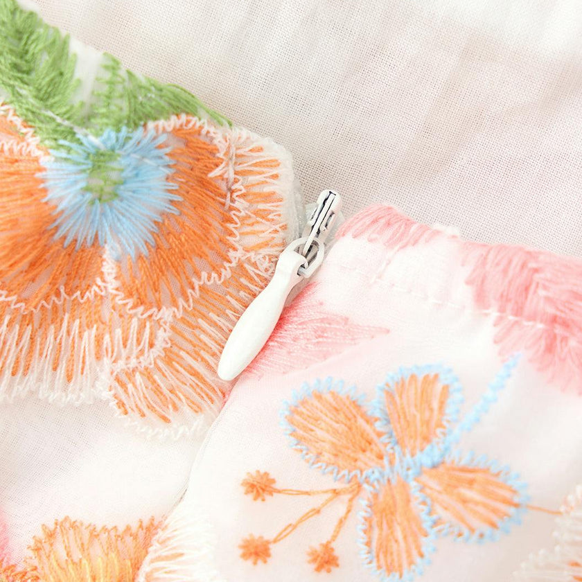 Bianca Embroidered Frill Maxi Dress