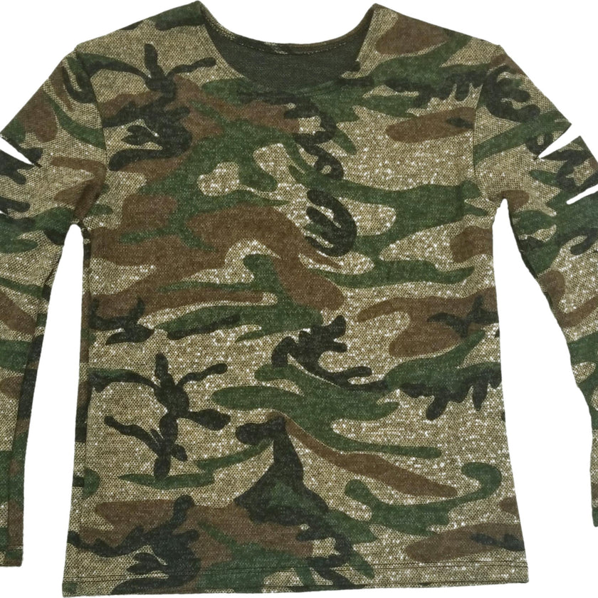 Kids Camouflage Cutsleeve Top