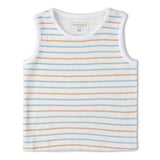 Organic Sleeveless Tee & Shorts Set - Cabana Stripes