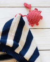 Little Mariner Hoodie in Navy Stripe