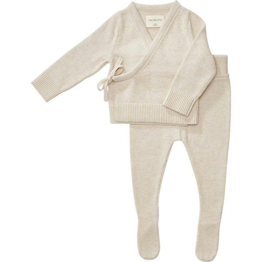 Knit Kimono Top & Footie Set