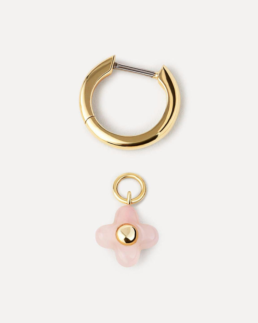 Flower Earrings - Liora Hoops Rose Quartz