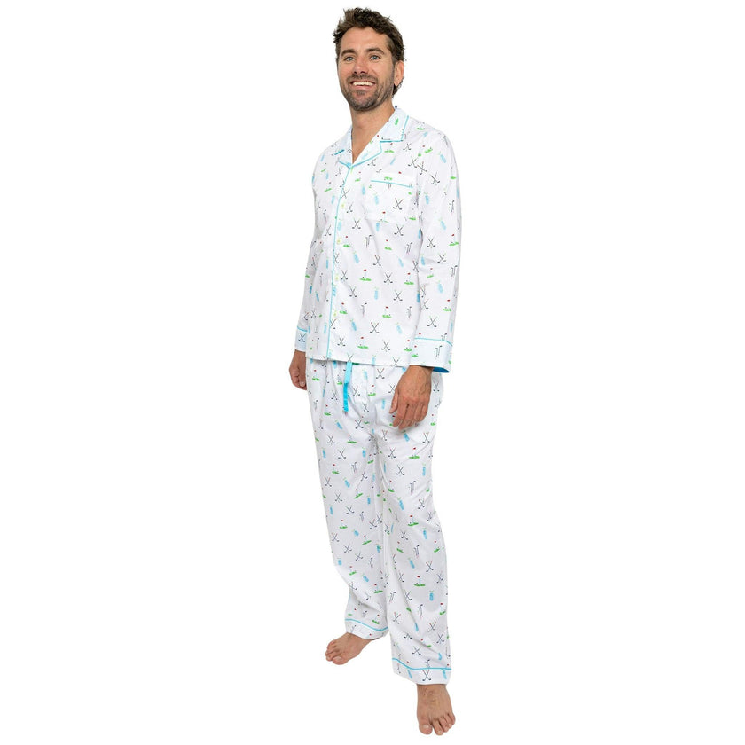 Men's Golf Long PJ Set - Organic Cotton Poplin
