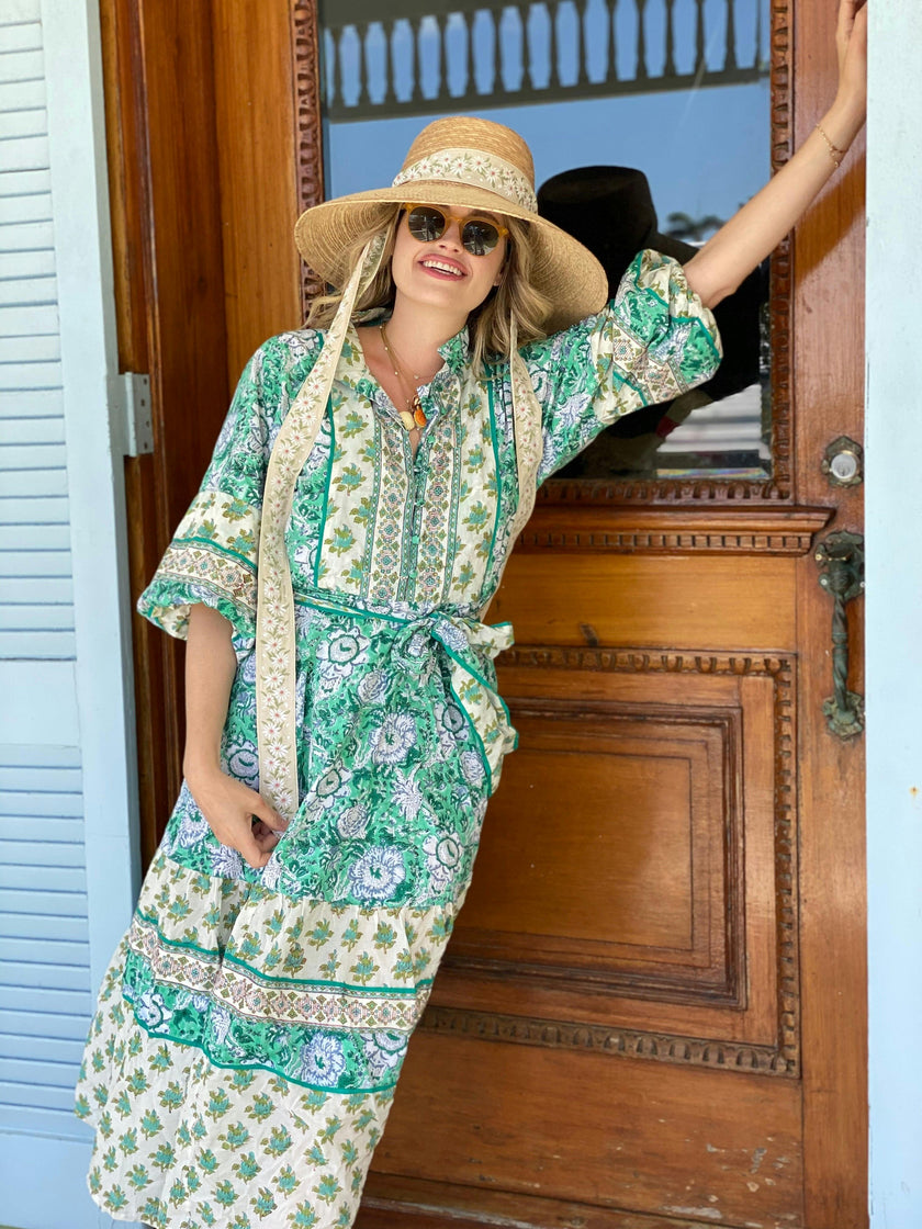 Wildflower Sun Hat (PreOrder Shipping June 15th) - Olive Green Wide & Short Grosgrain Ribbon