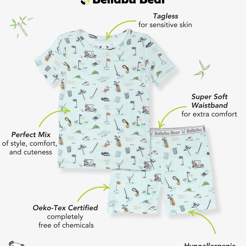 Golf Bamboo Kids Pajama Short Set