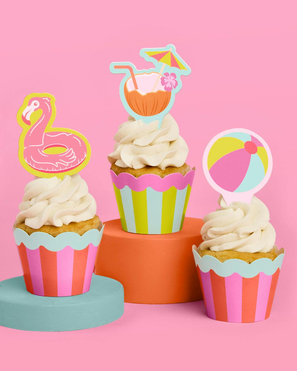 Pool Party Toppers - 24 wrappers + toppers