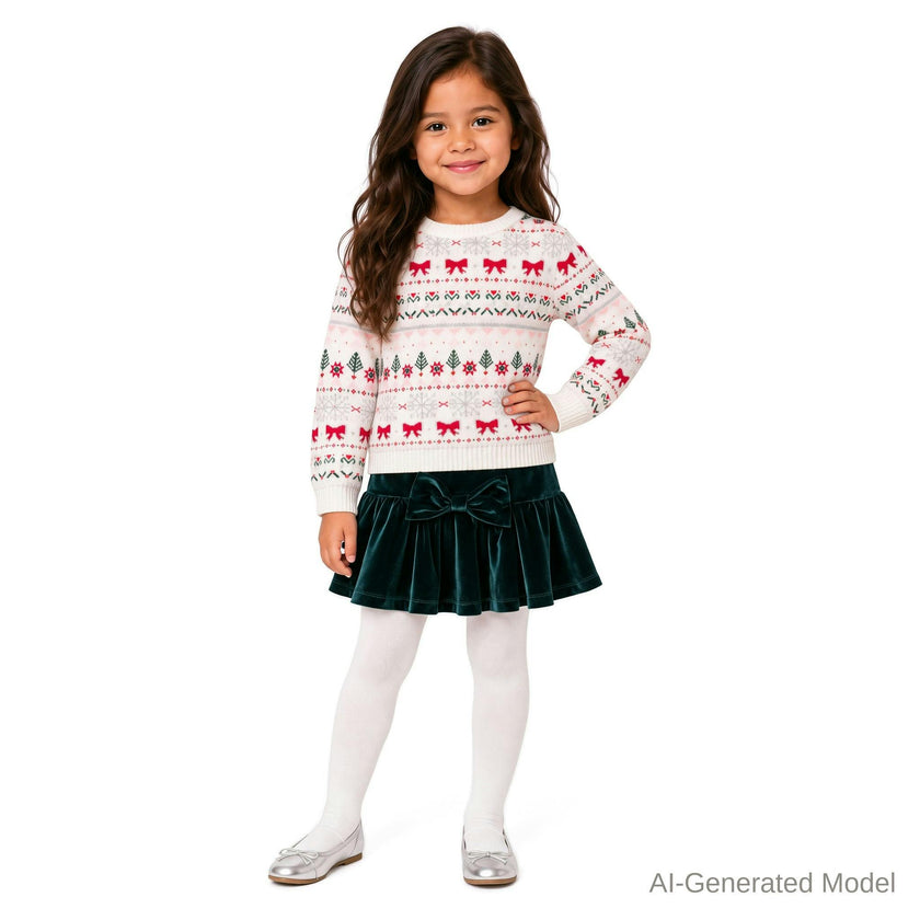 Girls (4-6X) Sweater & Skirt Set | Holiday Fair Isle