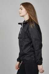 Black Quarter Zip Packable Rain Jacket and windbreaker