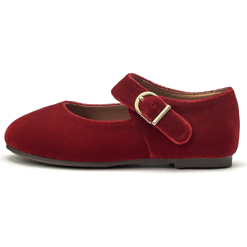 Juni Velvet Round-Toe Mary Jane Shoes