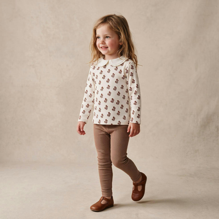 Organic Ruffle Collar Top & Legging Set - Loom