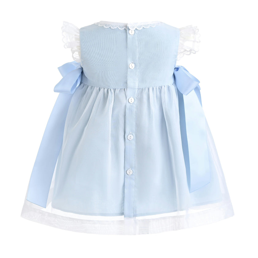 Light Blue Romilly Satin Bow Dress