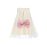 Ivory Tulle Bow Sleeveless Dress