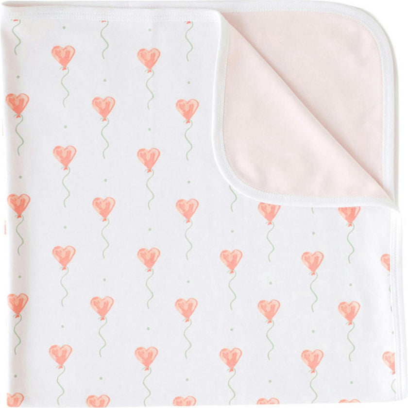 White Heart Balloon Blanket