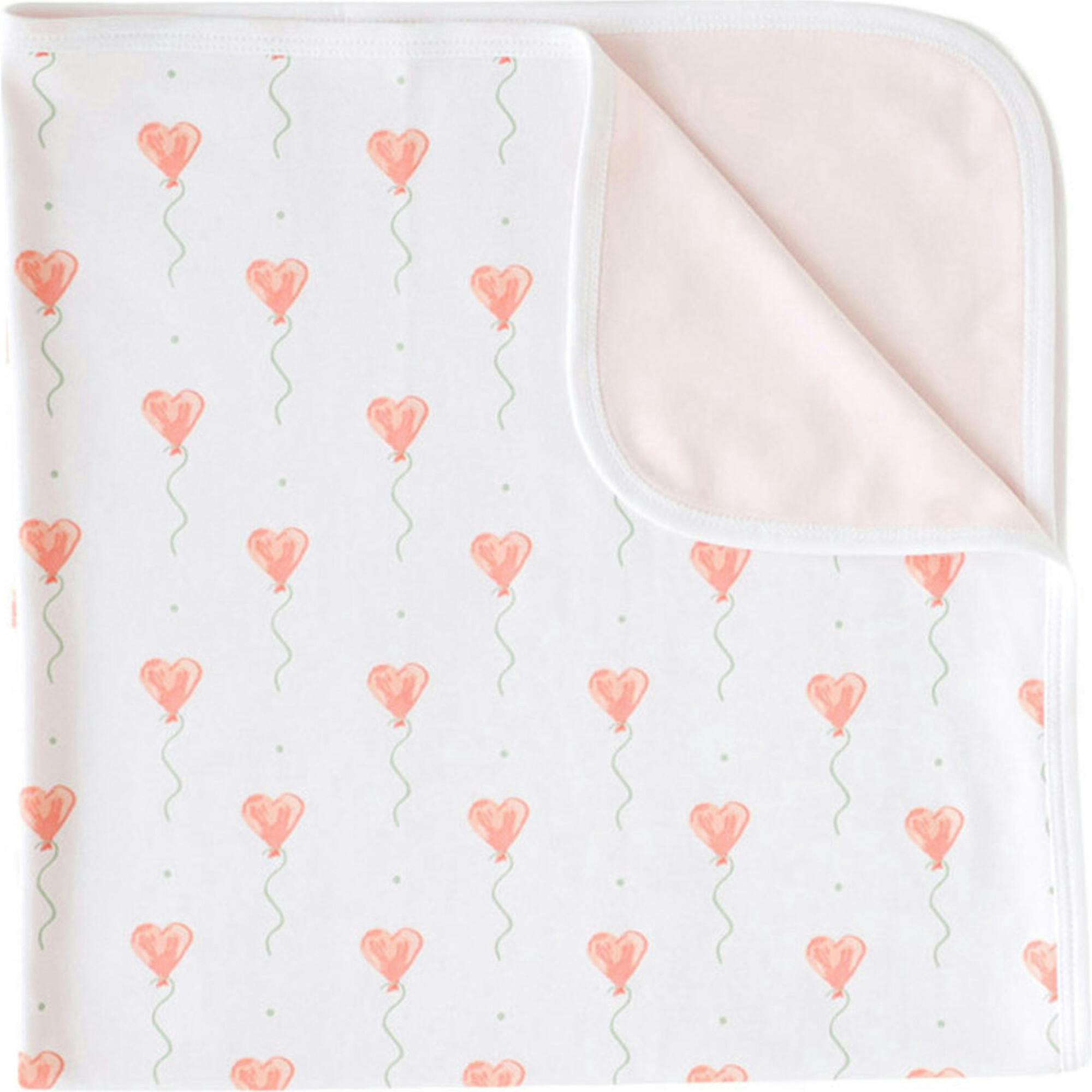 White Heart Balloon Blanket