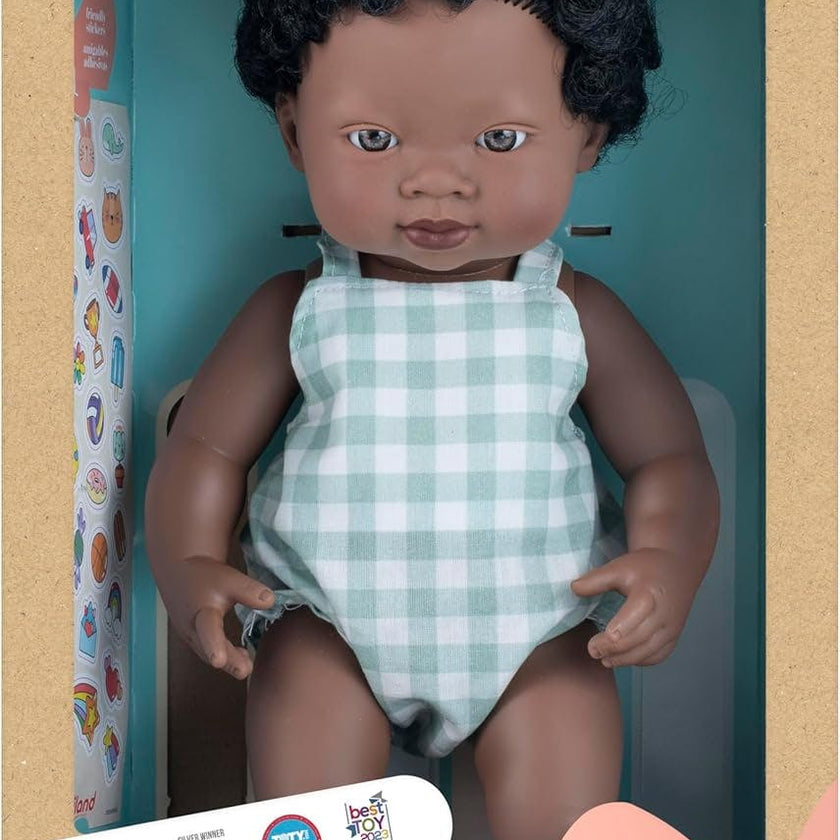 My Friends and Me Collection African Baby Boy Doll with Black Hair - 15"