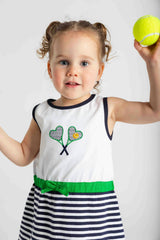 Stripe Knit Dress with Tennis Rackets