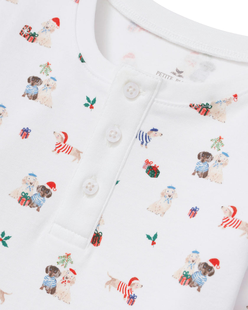 Kid's Pima Snug Fit Pajama Set in Woof de Noël