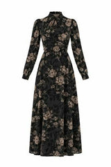 Flocked Velvet Maxi Dress