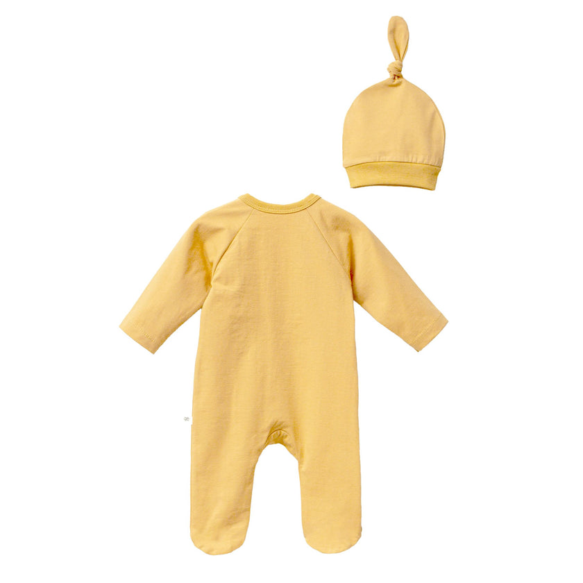 Yellow Tractor Graphic Babygrow & Hat