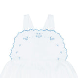 girls shell white cross back pinafore dress