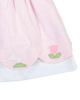 Seersucker Check Dress W/Flowers & DUPLICATE