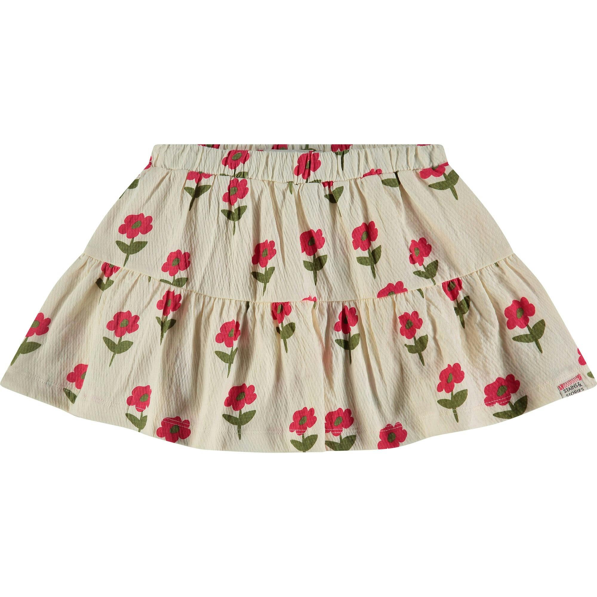 Allover Flower Print Skirt