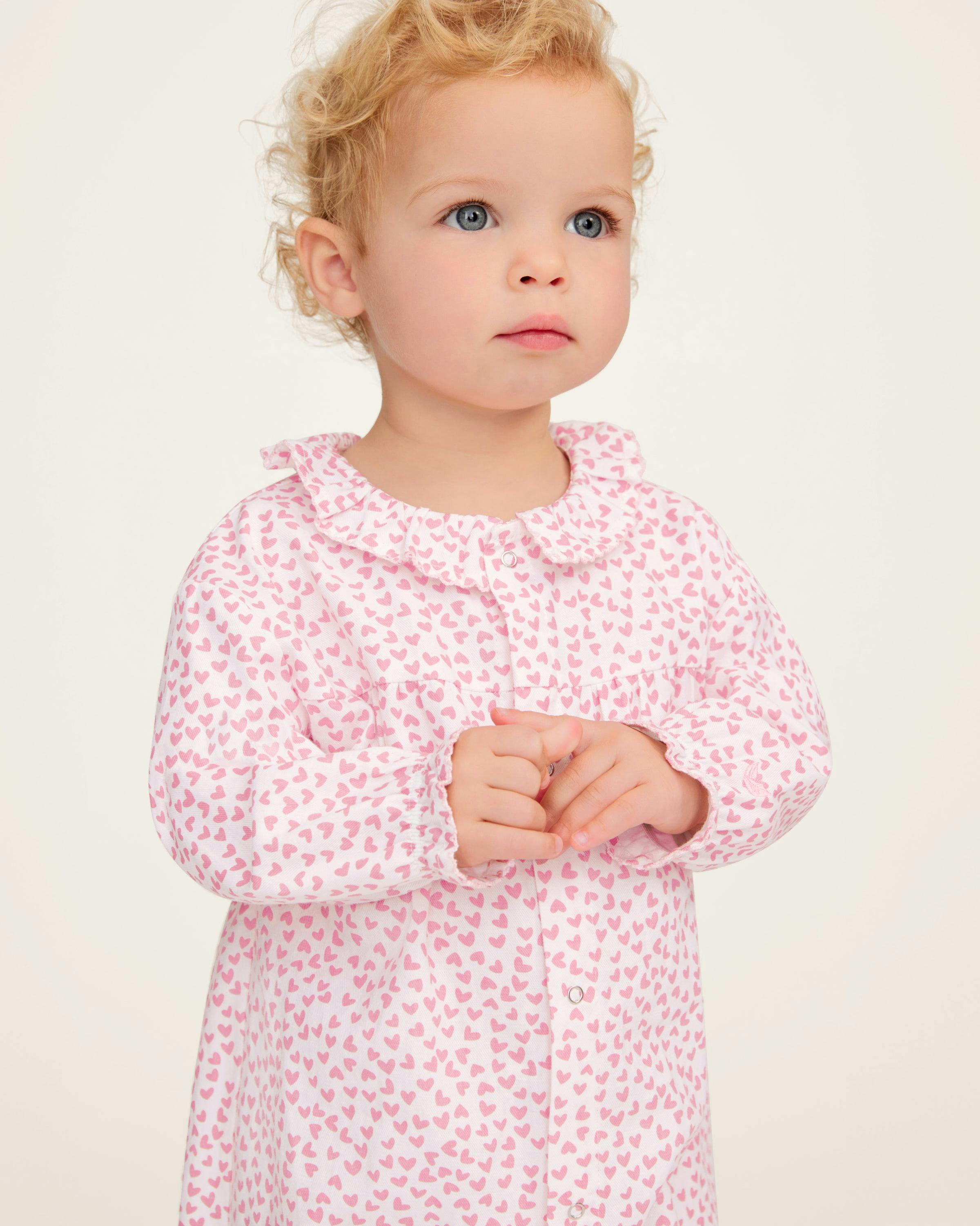 Baby's Twill Madeline Romper in Sweethearts