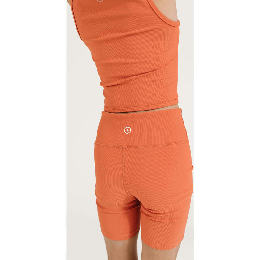 Ribbed Cycle Shorts, Orange