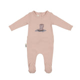 Rain Boot Print Footie and Beanie Set