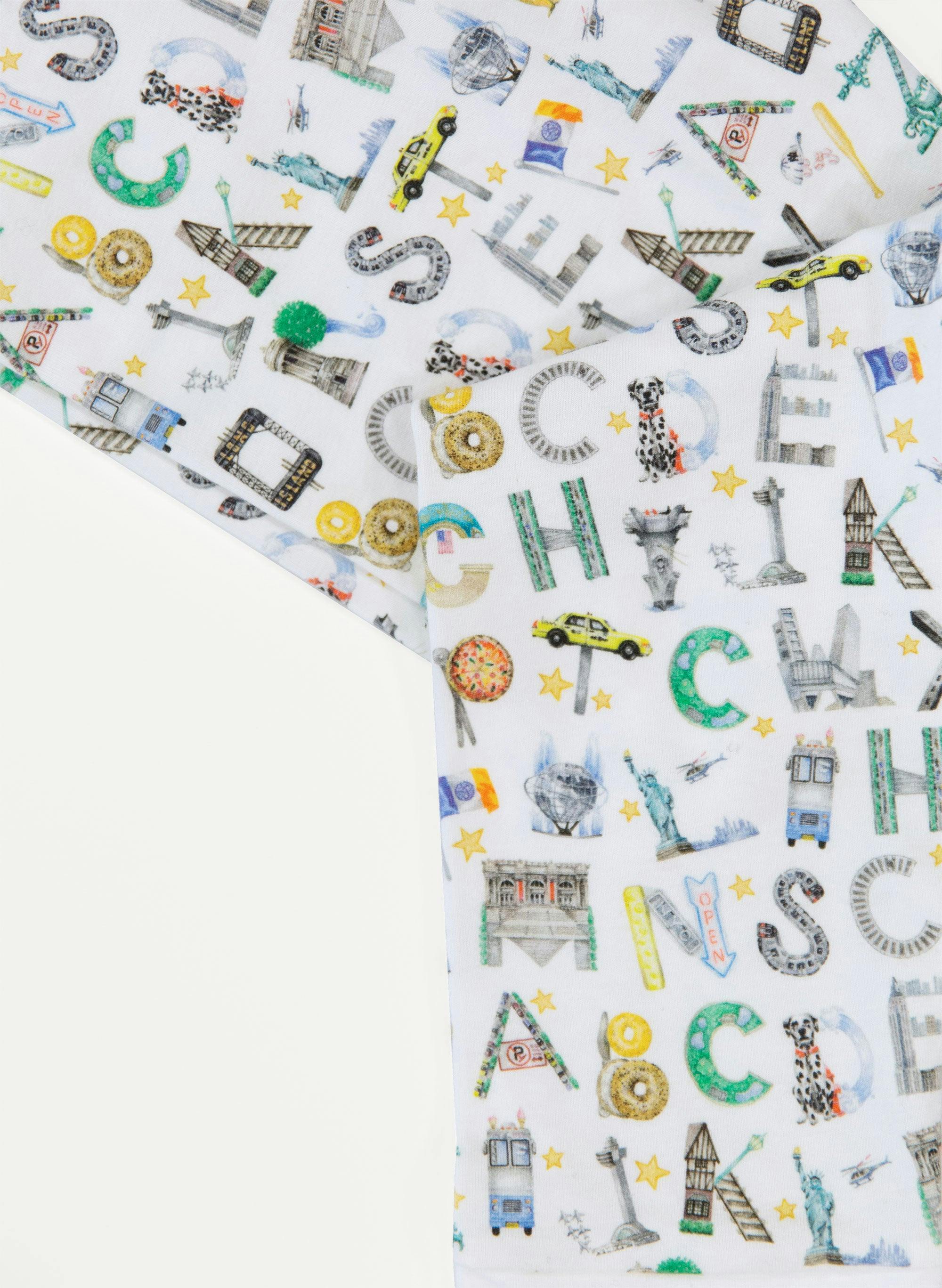 Children's Two Piece Organic Pajamas - NYC Alphabet Soup